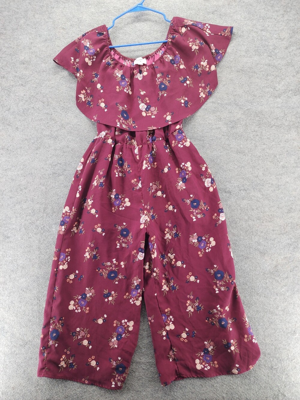Everly Jumpsuit Womens Small Off Shoulder Red Floral Pockets